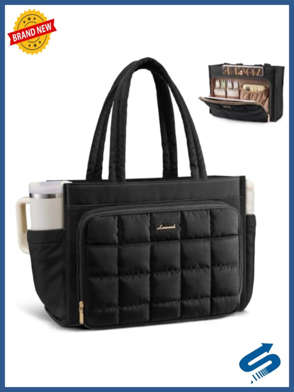 Teacher Tote Bag Canvas Laptop Purse Waterproof Work Tote 15.6 Inch